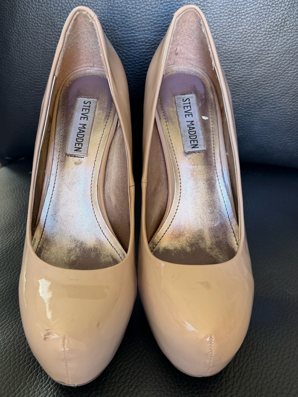 Steve Madden Beige Platform Stiletto Pumps. Size 8 - Picture 9 of 16